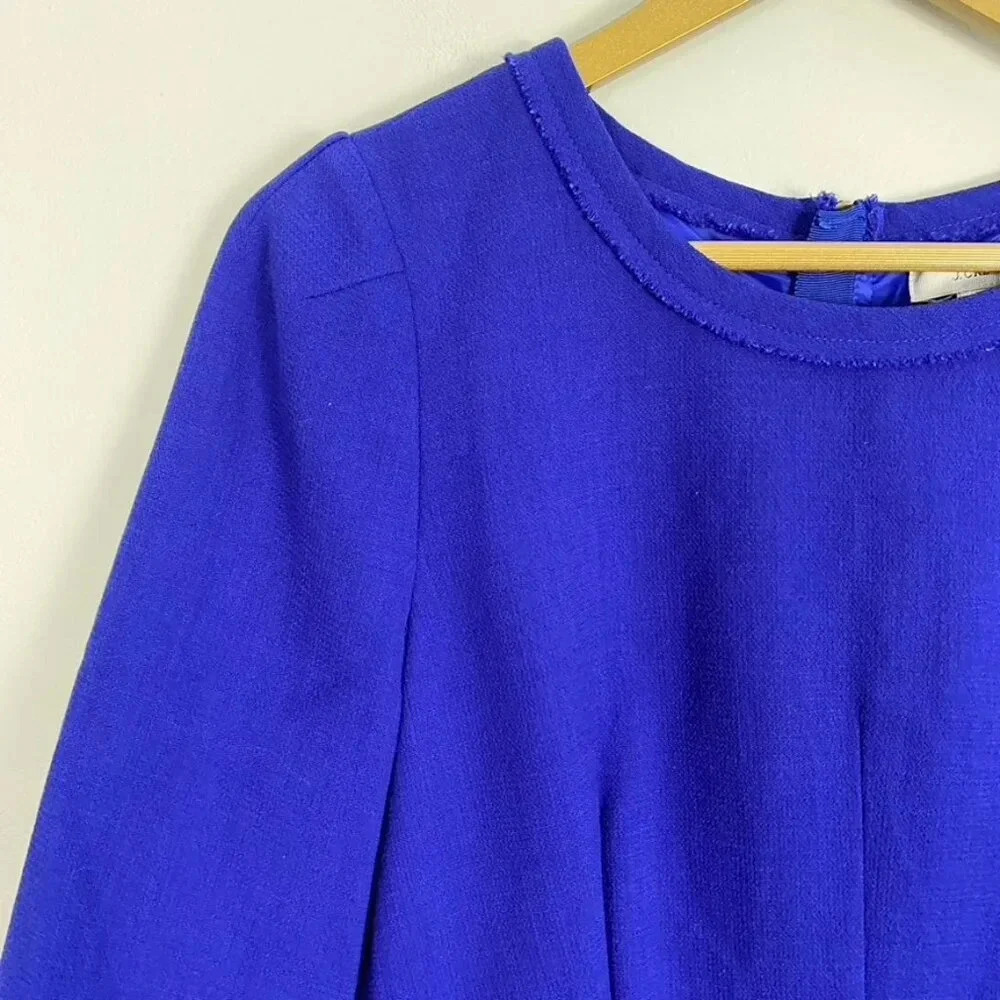 J. Crew Blue 100% Wool Teddie Dress - Picture 4 of 13